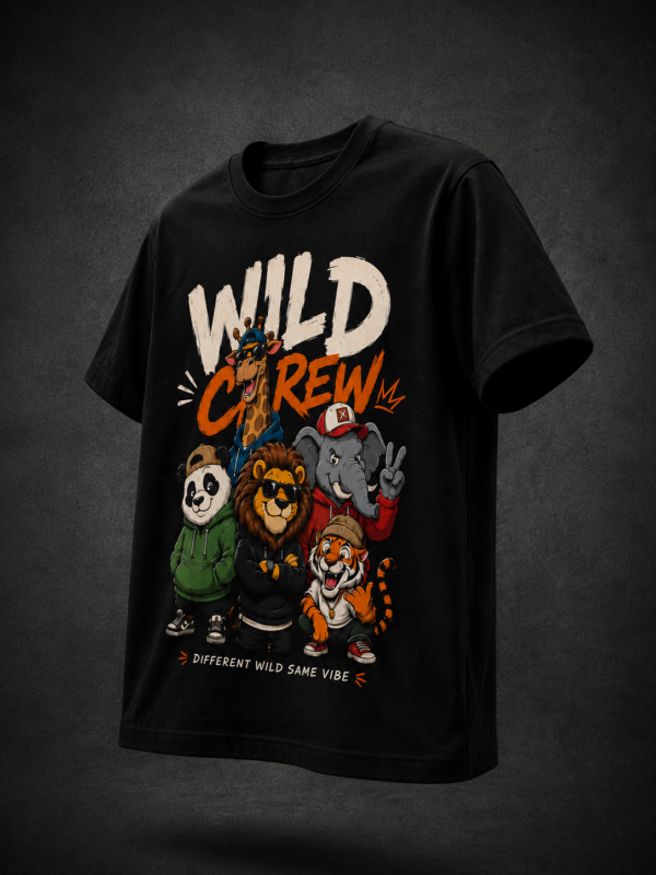 WILD CREW: BLACK REGULAR TEE
