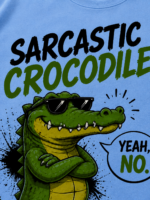 SARCASTIC CROCODILE: SKY BLUE REGULAR TEE
