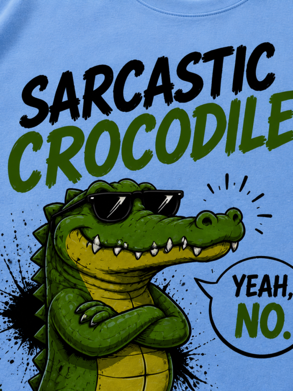 SARCASTIC CROCODILE: SKY BLUE REGULAR TEE
