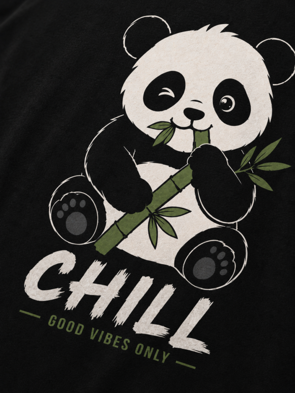 CHILL PANDA TOON: BLACK REGULAR TEE