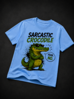 SARCASTIC CROCODILE: SKY BLUE REGULAR TEE