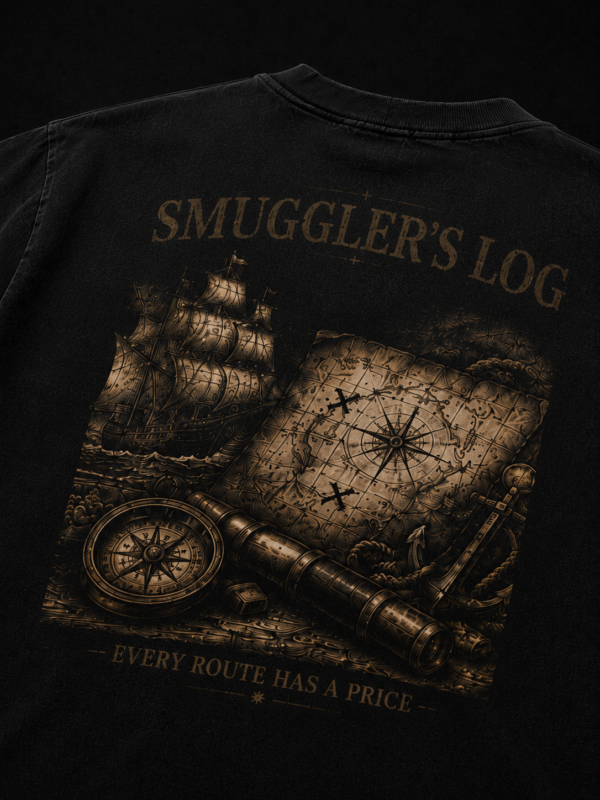 SMUGGLER'S LOG: BLACK OVERSIZED TEE