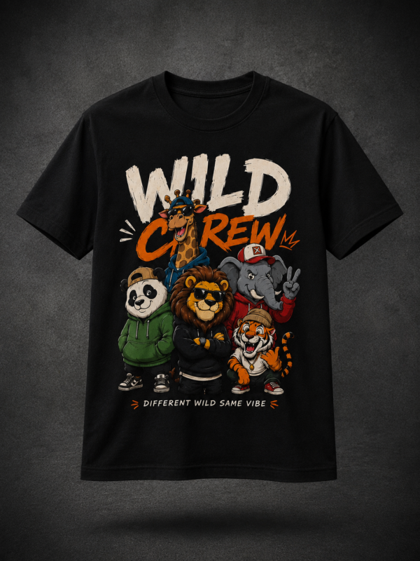 WILD CREW: BLACK REGULAR TEE