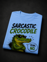 SARCASTIC CROCODILE: SKY BLUE REGULAR TEE