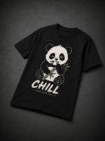 CHILL PANDA TOON: BLACK REGULAR TEE