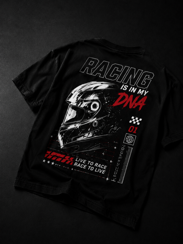 DRIVEN TO WIN: BLACK-OVERSIZED TEE