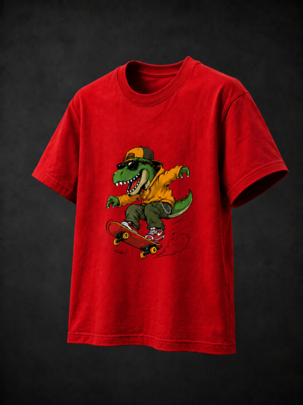SKATER CROC: RED REGULAR TEE
