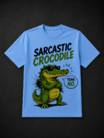 SARCASTIC CROCODILE: SKY BLUE REGULAR TEE