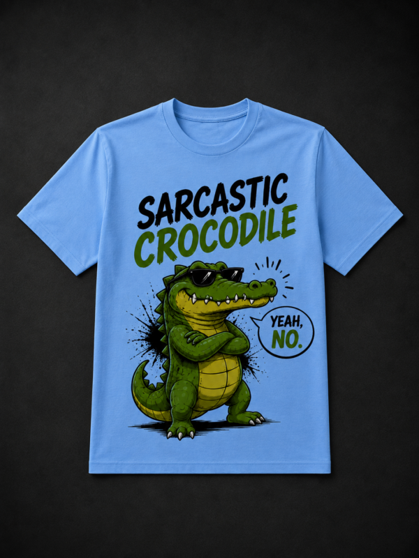 SARCASTIC CROCODILE: SKY BLUE REGULAR TEE
