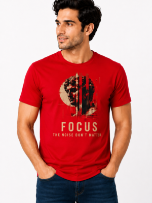 Regular T Shirt Red Focus the noise don’t matter