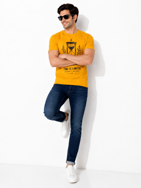 Regular T Shirt Mustard yellow Time is limited spend it wisely