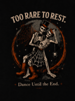 TOO RARE TO REST: BLACK REGULAR TEE