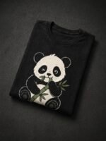 CHILL PANDA TOON: BLACK REGULAR TEE