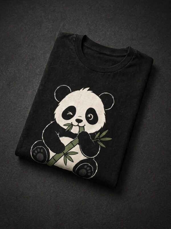 CHILL PANDA TOON: BLACK REGULAR TEE