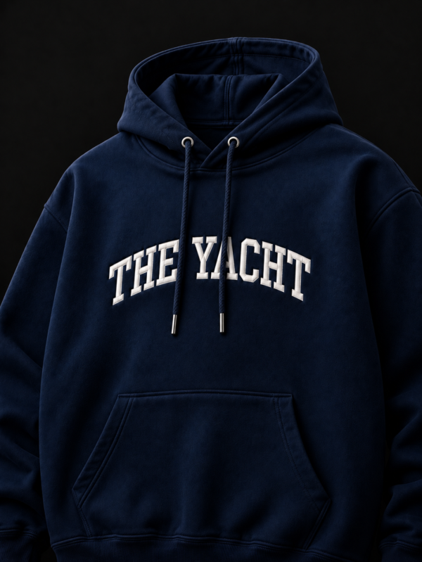THE YACHT: NAVY BLUE DROP SHOULDER HOODIE