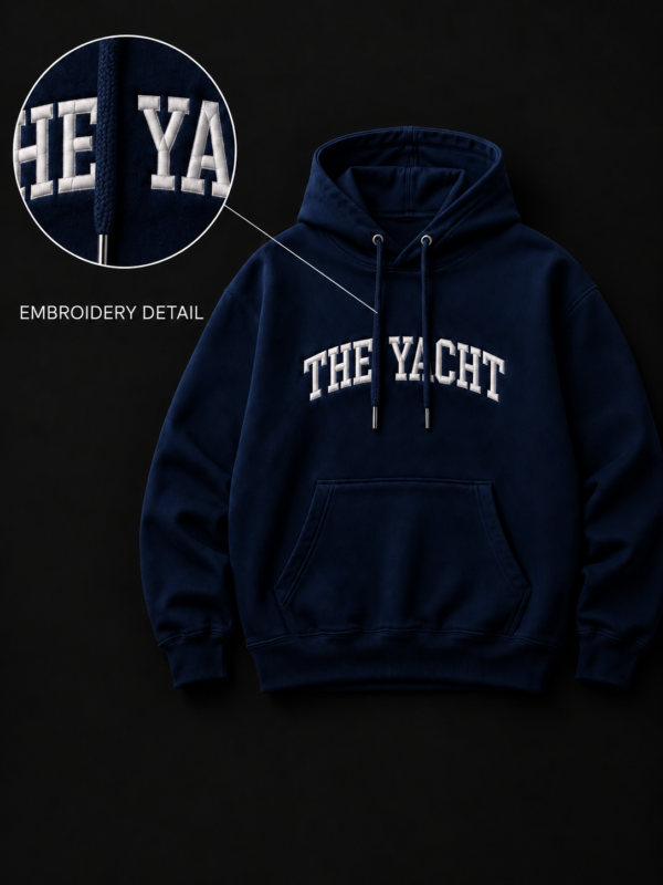 THE YACHT: NAVY BLUE DROP SHOULDER HOODIE