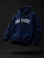 THE YACHT: NAVY BLUE DROP SHOULDER HOODIE