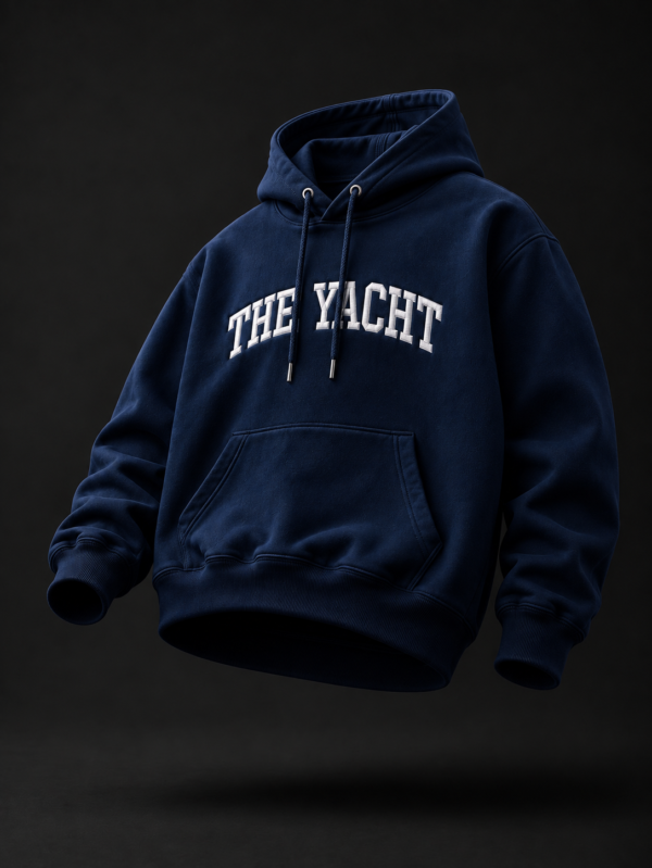 THE YACHT: NAVY BLUE DROP SHOULDER HOODIE