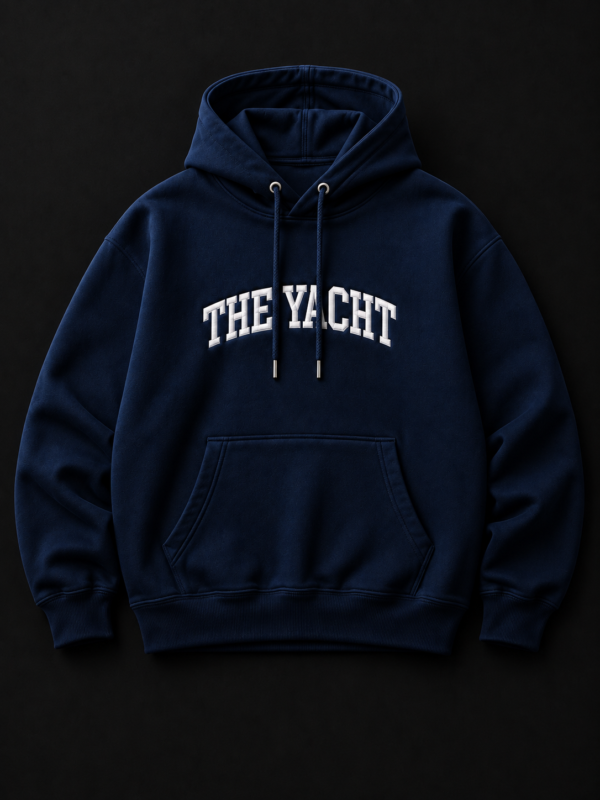 THE YACHT: NAVY BLUE DROP SHOULDER HOODIE