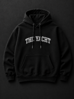 THE YACHT: BLACK DROP SHOULDER HOODIE