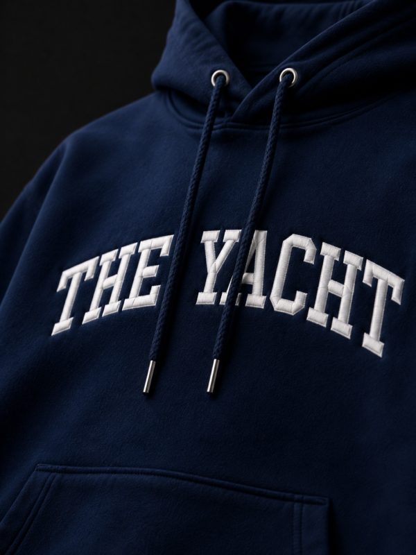THE YACHT: NAVY BLUE DROP SHOULDER HOODIE