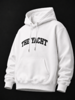 THE YACHT: WHITE DROP SHOULDER HOODIE