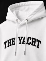THE YACHT: WHITE DROP SHOULDER HOODIE