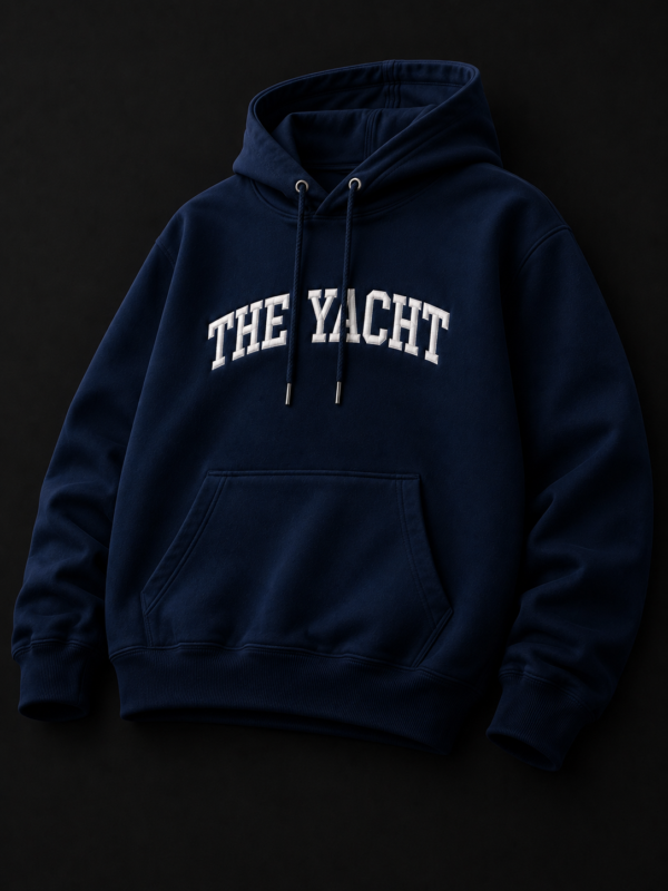 THE YACHT: NAVY BLUE DROP SHOULDER HOODIE