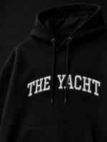 THE YACHT: BLACK DROP SHOULDER HOODIE