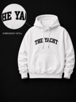 THE YACHT: WHITE DROP SHOULDER HOODIE