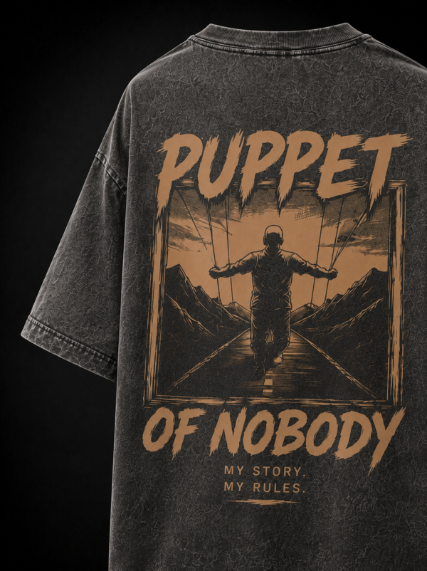 PUPPET OF NOBODY: ACID WASH OVERSIZED TEE