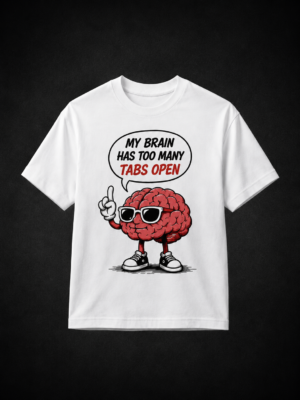 MY BRAIN: WHITE REGULAR TEE