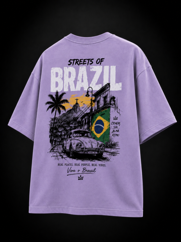 STREETS OF BRAZIL: LAVANDER OVERSIZED TEE