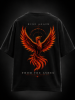 PHOENIX ORANGE: BLACK OVERSIZED TEE