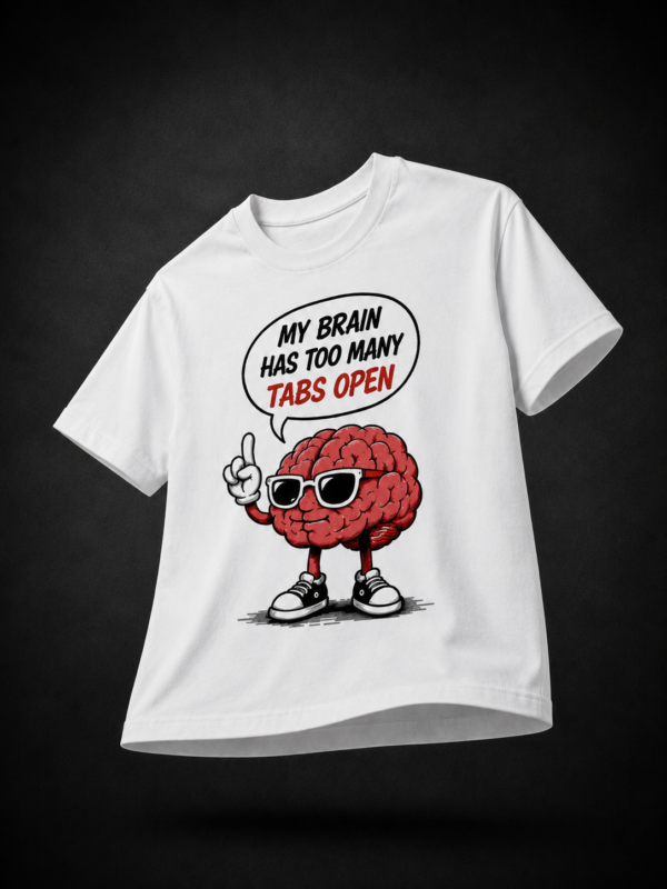 MY BRAIN: WHITE REGULAR TEE